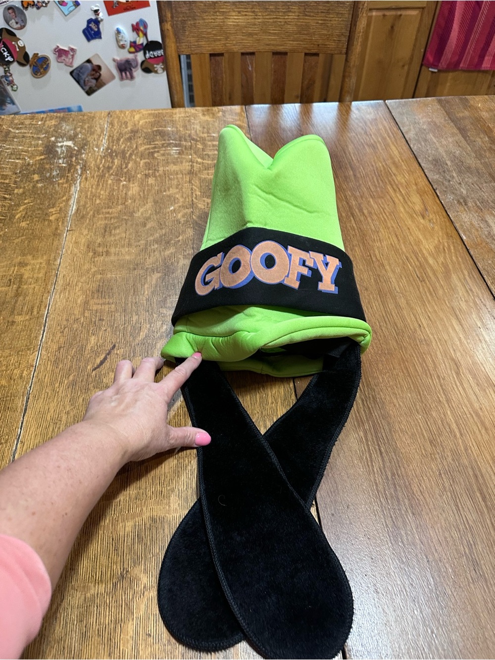 Disney Parks Lime Green and Black Goofy Hat Label